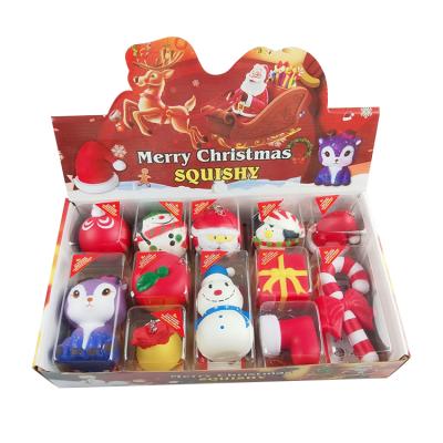 China Educational Toys Wholesale Soft PU Toys Slow Down Christmas Squishy Toys Kawaii Squishy Mini Toys Squishy Keychain Squishy Set for sale