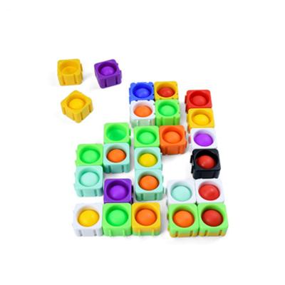 China Educational Toy Geometry Toys Silicone Soft DIY Stress Reliever Busy Person Educational Science Silicone Building Other Toys for Kids and Adults for sale