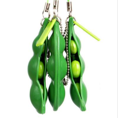 China Compression Bean Fidget Toy, Mugen Edamame Soybean Stabilizer Bean Bag Stress Reliever Chain Toys Keyring Extrusion Bean for sale