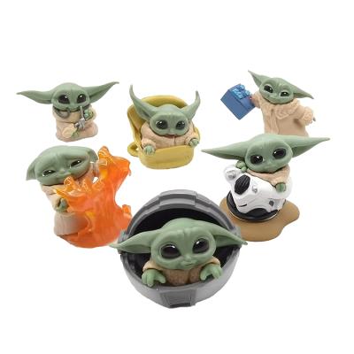 China Cartoon Toy 6 Pcs Jump Baby Yoda Child Action Number Toys Kid Doll Gift Baby Yoda Toy for sale