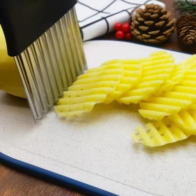 China Manual Viable Vegetable Potato Cutter Stainless Steel Chip Slicer French Fries Cutter for sale