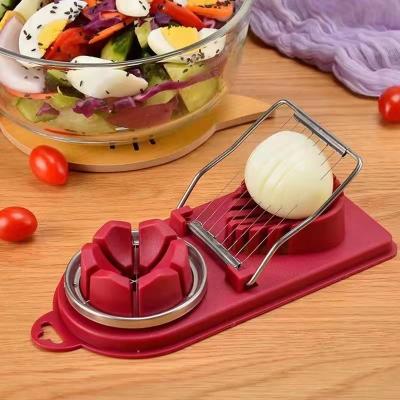 China Sustainable Stainless Steel Wire Egg Slicer, Plastic Egg Cutter Dishwasher Safe Egg Slicer for sale