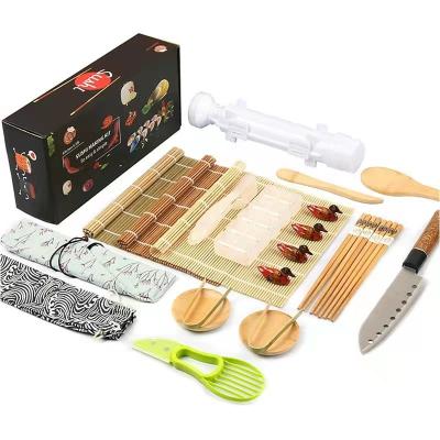 China Viable Sushi Making Kit With Bazooka, Diy Quick Bamboo Sushi Rolling Maker Set Kitchen Rice Roll Mold Tools For Kids Beginners Bazooka for sale