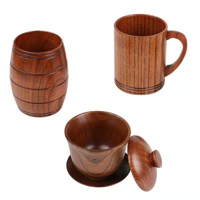 China Factory Direct Custom Vintage Logo Viable Grain Wooden Coffee Box Factory Coffee Tea Mug for sale