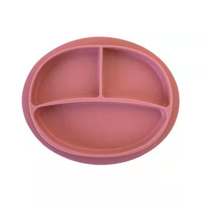 China Adult Baby Silicone Dinner Plate School Kids Baby Food Tray Wheat Grid Tableware Set Kitchen Stocked Food Tableware Set for sale