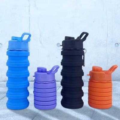 China Wholesale Reusable Collapsible Outdoor Silicone Water Bottle Coffee Folding Coffee Cup Viable No-puddle For Travel Camping for sale