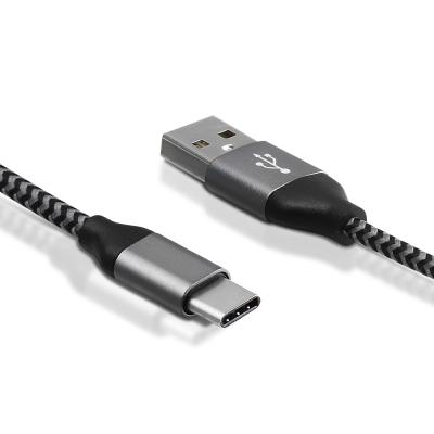 China Injection Molding For Durable And Abrasion Resistant Current 2.1A Cotton Braided Aluminum Alloy USB AM To Type-C USB Cable for sale