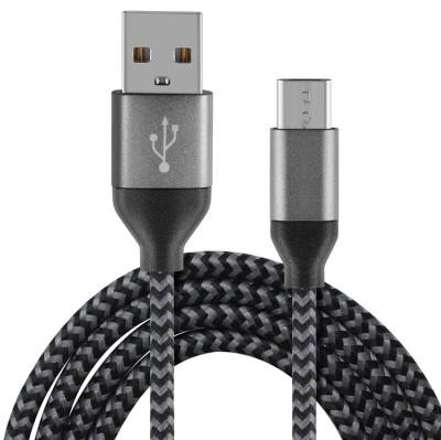 China Injection Molding For Samsung Galaxy Charger Data Cable Durable High End Cotton Abrasion Resistant Cotton Micro Braided Cable for sale