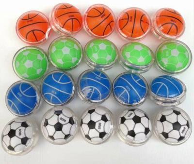 China Round Capsule Mini Plastic Yo-Yo Basketball Soccer Plastic Toys For Kids for sale