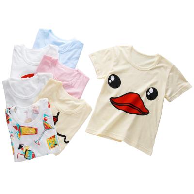 China 2019 hot Korean version summer sales cotton cartoon anti-shrink short sleeves for children for sale