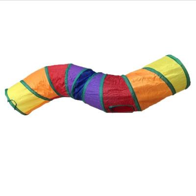 China New viable pet supplies Cat Tunnel Cat Toys can be folded to accommodate two tunnel curved fun cat s-shaped supplies for sale