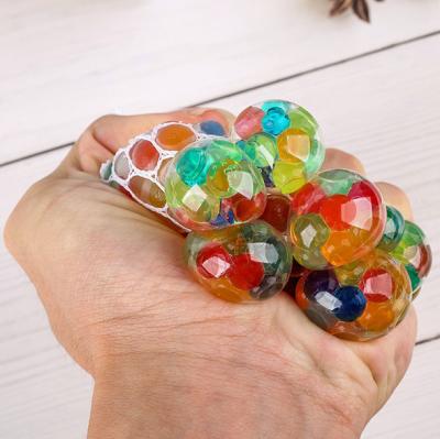 China Sports Toys Custom Kids Mesh Water Beads Vent Grape Toy Fidget Stress Ball Small 6.0cm TPR Bead Duct Ball Grape Ball for sale