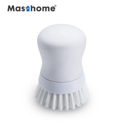 China Whole Head Round Kitchen Masthome Coating TPR Soap Stocked Cleaning Dispensing Brush for sale