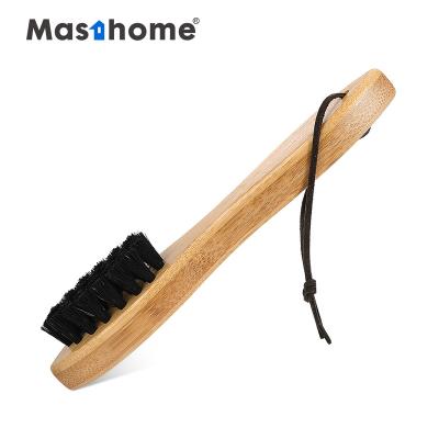 China Masthome Sustainable Clean Wooden Polish Wood Set Leather Goat Hair Horse Shoe Brush for sale