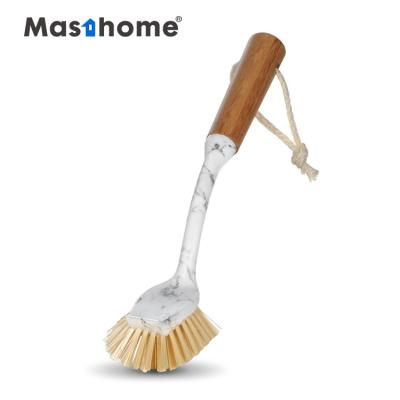 China Stocked Masthome Kitchen Scrub Brush Natural Bamboo Sink Pot Dish Washing Brush Printed for sale