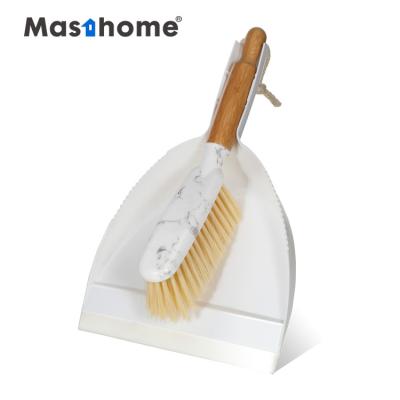 China New Home Masthome Plastic Bucket with Bromm Wooden Hand and Dustpan Brush for sale