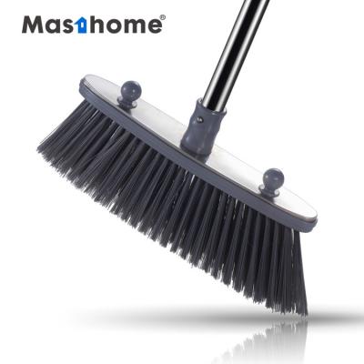 China Long Handle Stainless Steel Home Broom Handle Masthome Broom Stick Plastic Broom for sale