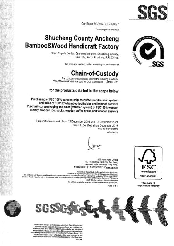 FSC - Shucheng County Ancheng Bamboo&wood Handicraft Factory