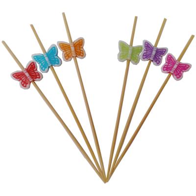 China Wholesale Disposable Wooden Flower Bead Bamboo Cocktail Picks Spikes Stick for sale