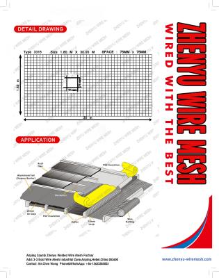 China BRC 3315 Hot Dipped Galvanized Welded Wire Mesh Roofmesh Construction Wire Mesh Price (1.5mmx3