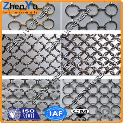 China Decorative Plain Weave Top Slae Metal Wire Mesh / Metal Post Ring Mes /Metal Chian Curtain for sale