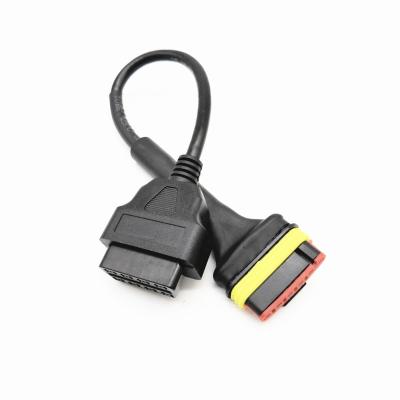 China Automotive Wholesale 16 Pin OBD2 Wire Harness Connector Diagnostic Scanner Adapter Cable For Motorcycle for sale