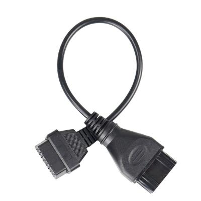 China Automotive OBD2 Scanner Truck Diagnostic Cable for Gaz 12 Pin to OBD 2 Male 16pin Connector Wire Harness with PRO Tcs pdc Adapter for sale