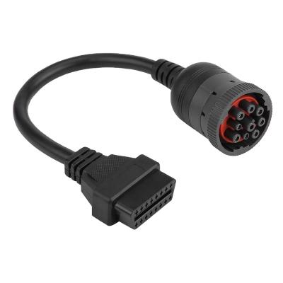 China Heavy Duty Automotive Detusch J1939 Connector to J1962 16pin OBD Female Extension Cable for Truck OBD2 Diagnostic Cable for sale