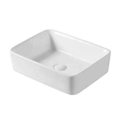 China Simple Modern High Quality Modern Easy To Clean Bathroom Rectangle Art Basin Ceramic Basin for sale