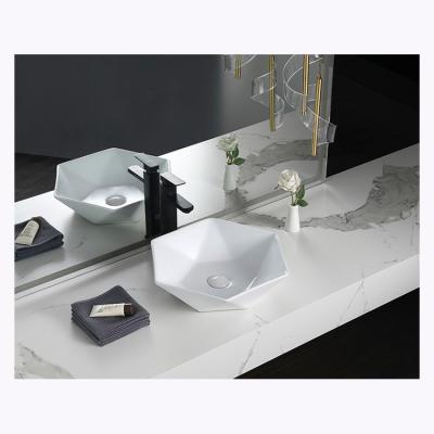 China Modern Hotel Basins Table Top Art Basin White Ceramic Hand Wash Bathroom Sink Basin for sale