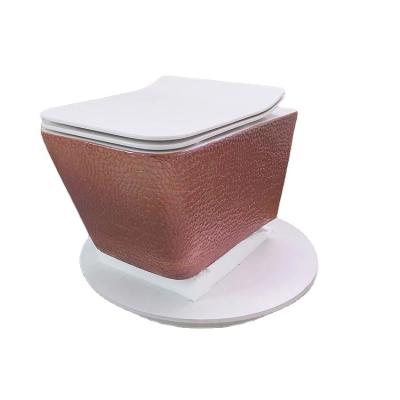 China Modern European Luxury Sanitary Ware Toilet Gradient WC Geometric Red Toilet for sale