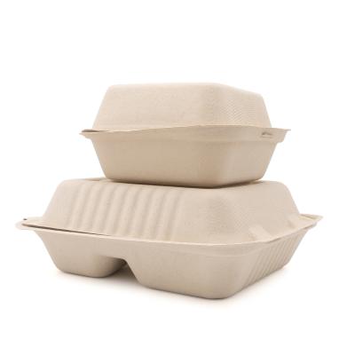 China Top Quality Disposable 3 Compartment Eco Degradable Disposable Tableware Lunch Box for sale