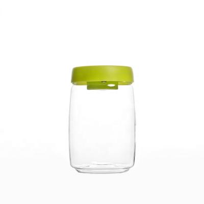 China New Design Borosilicate Glass Storage Jar Round Kitchen Storage Containers Viable Storage Glass Jar for sale