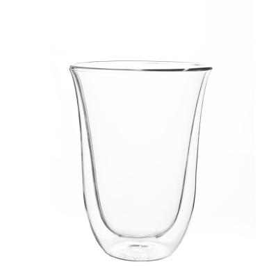 China Novelty 300ml Double Wall Glass Jucie Heat Resistant Insulated Glass Mug for sale