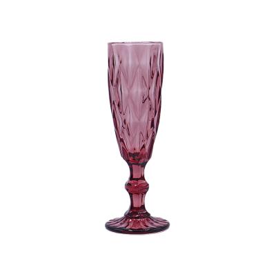 China Factory Direct Selling Luxury Handmade Stem Red Wine Solitaire Champagne Flute Glass for Wedding Party Soda Lime Champagne Flute Glass for sale