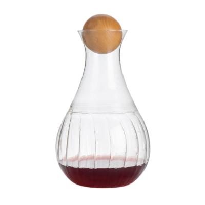 China Eco-Friendly Unique Customized Logo Wine Decanter With Bamboo Lid Personalized Wine Decanter 1890ml Wine Decanter for sale