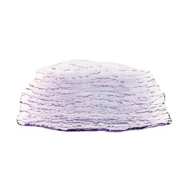 China Viable High Quality Rectangle Dish Glass Dish For Fruit Tableware Vegetables Purple Dish for sale