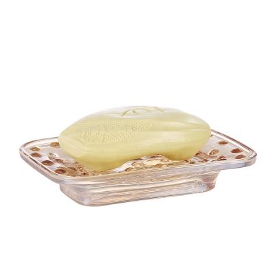 China Wholesale Easy Cleaning Made In China High Quality Amber Glass Soap Dish Cheap Glass Soap Dish In Bathroom for sale