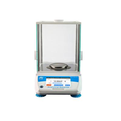 China New Plastic+aluminum+stainless Steel Readability 0.1mg Auto Electric Touch Screen Analytical Balance for sale