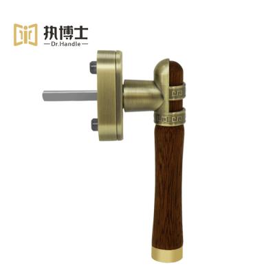 China High Quality Cheap Window Handles With Finishes Customized Sale Chestnut Green Cross OEM Brass Window Handles Antique Style for sale