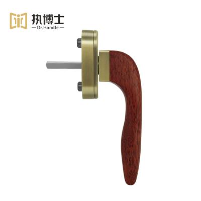 China Installion Dr.Handle Soild Wooden Pull Mahogany Wood Window Handle High Quality Easy Lock Handle Windows Casement for sale