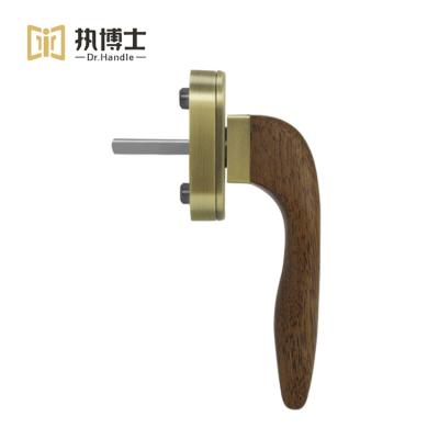 China High Quality Soild Chestnut Green Color Wooden Hardware Window Handle Optional High Security Window Shaft Handle for sale