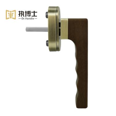 China Dr. Handle New design furniture handle combine traditional soild wood and brass casement window lock handle for sale