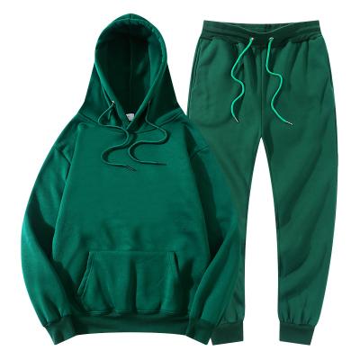 China Wholesale high quality breathable hoodie and sweatpants set unisex empty thick hoodies 100% cotton plus size pullover for sale