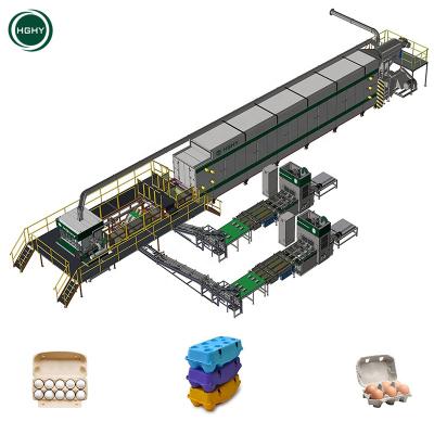 China Paper Egg Tray Carton Making Machine Disposable 3500 - 7000 Pcs/Hr Pulp Paper Tray Manufacturers Machine Rotary Forming Machine From Factory Hghy for sale