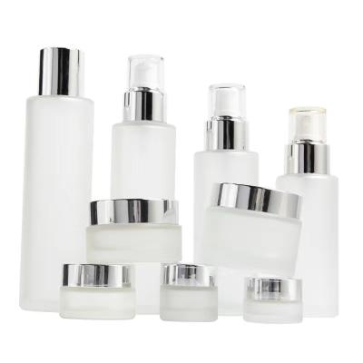 China Personal care 150ml 120ml 100ml 80ml cosmetic spray/jar 30g 20g 10g 5g eye face cream packaging full set 50g pump/toner glass bottle for sale