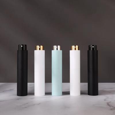 China Light Up 10ml Cosmetic Rotary Top Perfume Bottle Glass Plastic Inner And Matte Plastic Outer Bottle Without Lid for sale