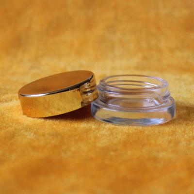 China 5ML Eye Jar Skin Care Mini Clear Cream Glass Eyeshadow Jar Removing Cosmetics Packaging Cap Custom Colors for sale