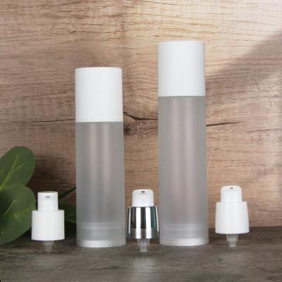 China Wholesale Cosmetic Luxury Plastic Vacuum Pump Airless Matte Clear 80ml 100ml Bottle For Skin Care Toner Lotion Cosmetics Packaging for sale