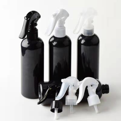 China Personal Care 300ml Empty Packaging Plastic Material Black Trigger Spray Bottle With Fine Mist Sprayer PET Black Bottle Reusable for sale